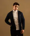 Men Navy Blue Jacket